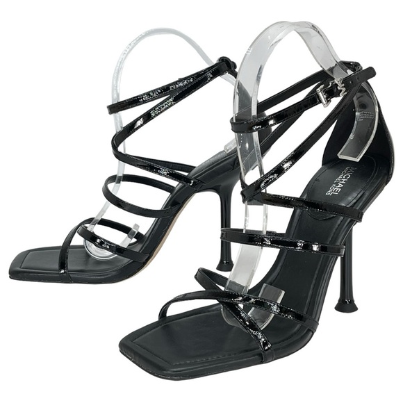 Michael Kors Imani Black Patent Leather Strappy Womens Heels Size 10M - Picture 8 of 12